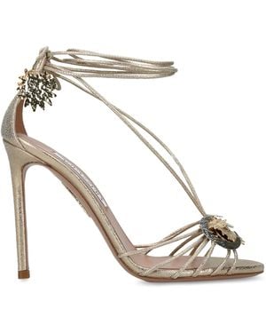 Aquazzura Leather Night Stars Sandals - Brown