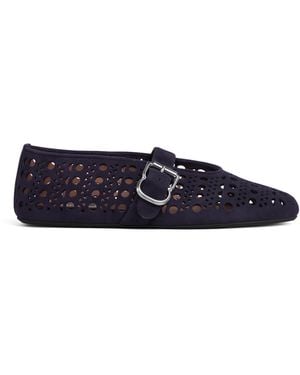 Alaïa Suede Vienne Ballet Flats - Blue
