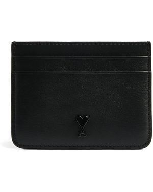 Ami Paris Leather Ami De Coeur Card Holder - Black