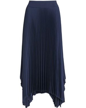 JOSEPH Plissé Ade Midi Skirt - Blue