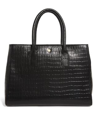 Harrods Croc-embossed Leather Tote Bag - Black