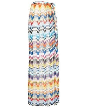 Missoni Fringed Zigzag Maxi Skirt - White
