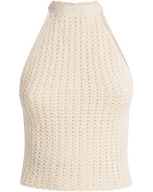 Escvdo Crochet Reflejo Halterneck Top - Natural