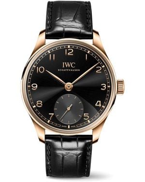 IWC Schaffhausen Rose Gold Portugieser Automatic Wristwatch - Black