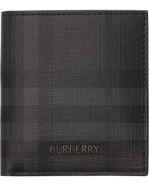 Burberry City Check Folding Card Holder - Black