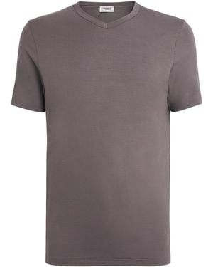 Zimmerli of Switzerland 700 Pureness V-Neck T-Shirt - Grey
