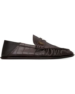 Saint Laurent Leather Le Loafer Mules - Black