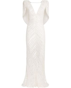 Jenny Packham Sequin Fiore Gown - White