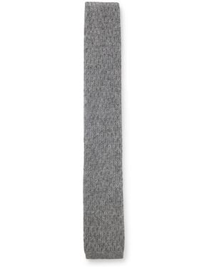 BOSS Cashmere Knitted Tie - White