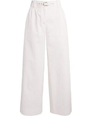 Maje Cotton Belted Trousers - White