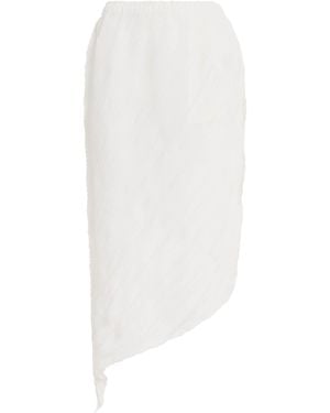 Issey Miyake Wrinkled And Twisted Midi Skirt - White