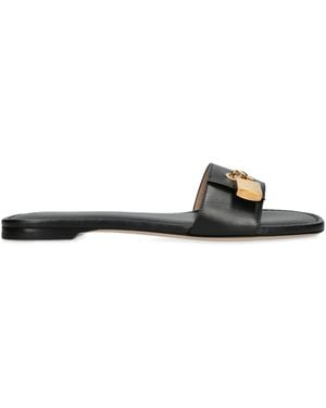 Tom Ford Leather Padlock-Detail Slides - Black
