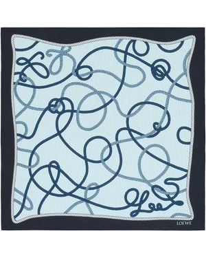 Loewe Silk Twill Scarf - Blue