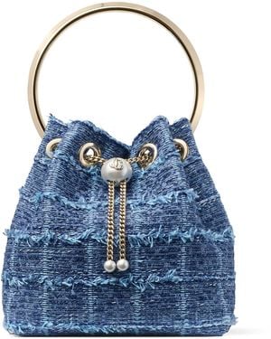 Jimmy Choo Bon Bon Denim Top-Handle Bag - Blue