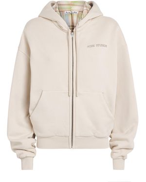 Acne Studios Cotton Logo Hoodie - Natural