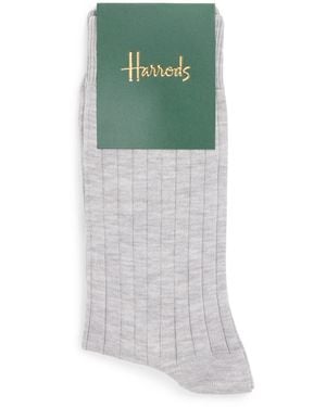 Harrods Cotton-Blend Ribbed Socks - Green