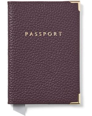 Aspinal of London Leather Passport Cover - Purple