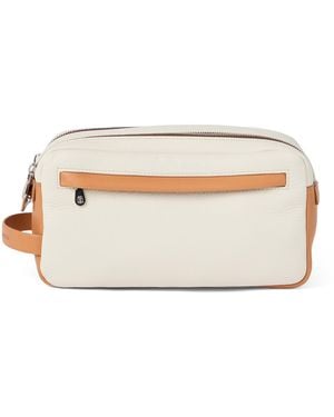 Brunello Cucinelli Leather Wash Bag - Natural