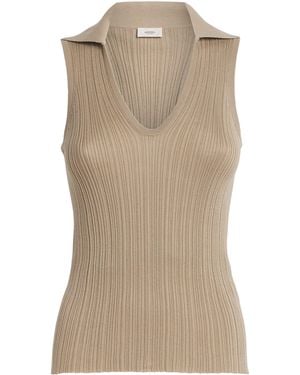 Agnona Cotton-Silk Knitted Top - Natural