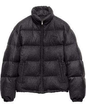 Prada Cashmere-Down Puffer Coat - Black