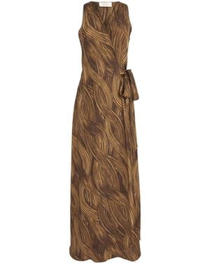 RETORI Silk Grass Waves Maxi Dress - Natural