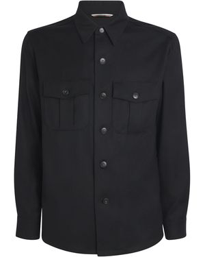 Canali Wool Overshirt - Black
