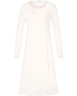 Hanro Cotton Long-Sleeve Nightdress - White