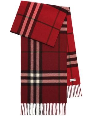 Burberry Cashmere Gradient Check Scarf - Red