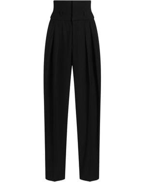 Dolce & Gabbana Virgin Wool Pinstripe Pants - Black
