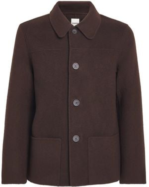 Sandro Wool-Blend Double-Face Jacket - Brown