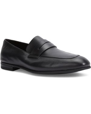 ZEGNA Leather Asola Penny Loafers - Black