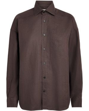 With Nothing Underneath Hemp The Weekend Shirt - Brown