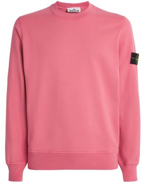 Stone Island Cotton Compass Logo Sweatshirt - Pink