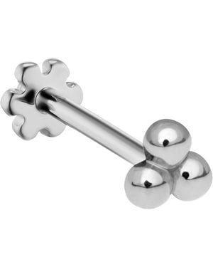 Maria Tash Ball Trinity Threaded Stud Earring - Metallic