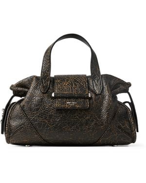 Jimmy Choo Barfilo Cracked Leather Bag - Black