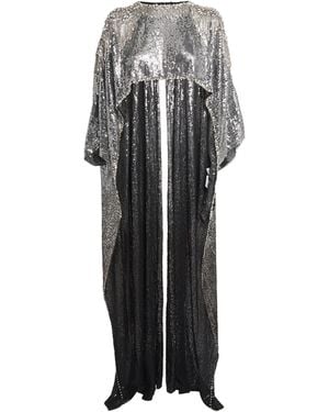 Jenny Packham Sequin Cassia Cape Gown - Black