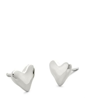 Monica Vinader Sterling Heart Earrings - White