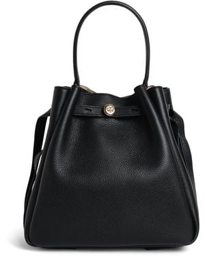 Tory Burch Leather Romy Bucket Bag - Black