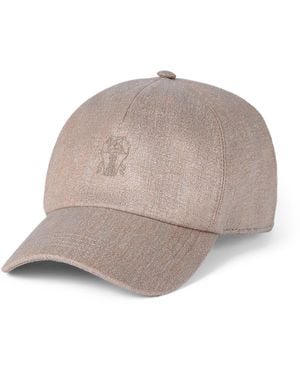 Brunello Cucinelli Linen-Blend Baseball Cap - Grey