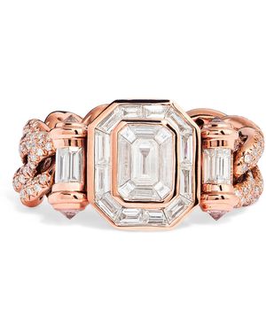 SHAY And Diamond Pavé Link Ring - Pink