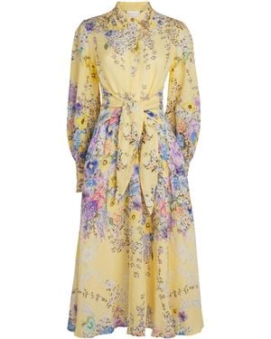 CAMILLA Linen Darling Buds Shirt Dress - Yellow