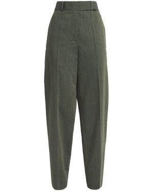 JOSEPH Wool Zen Trousers - Green