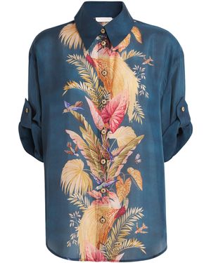 Zimmermann Silk Printed Ascension Shirt - Blue