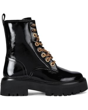Kurt Geiger Patent Leather Matilda Ankle Boots - Black