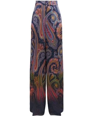 Etro Satin Printed Chinos - Purple