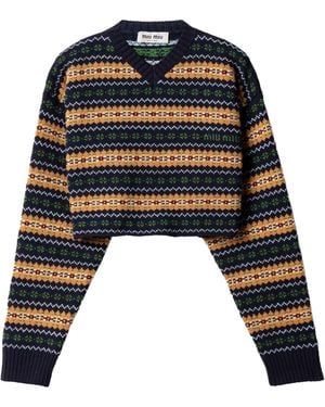 Miu Miu Wool Stripe Jumper - Blue