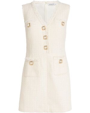 Self-Portrait Bouclé Sleeveless Mini Dress - Natural