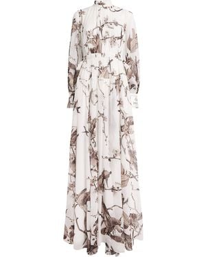 Erdem Silk Voile Printed Gown - White