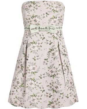 Alice + Olivia Strapless Babydoll Mini Dress - Natural