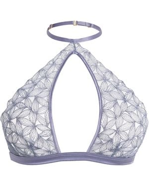 Coco De Mer Lace Halterneck Esme Soft Bra - Blue
